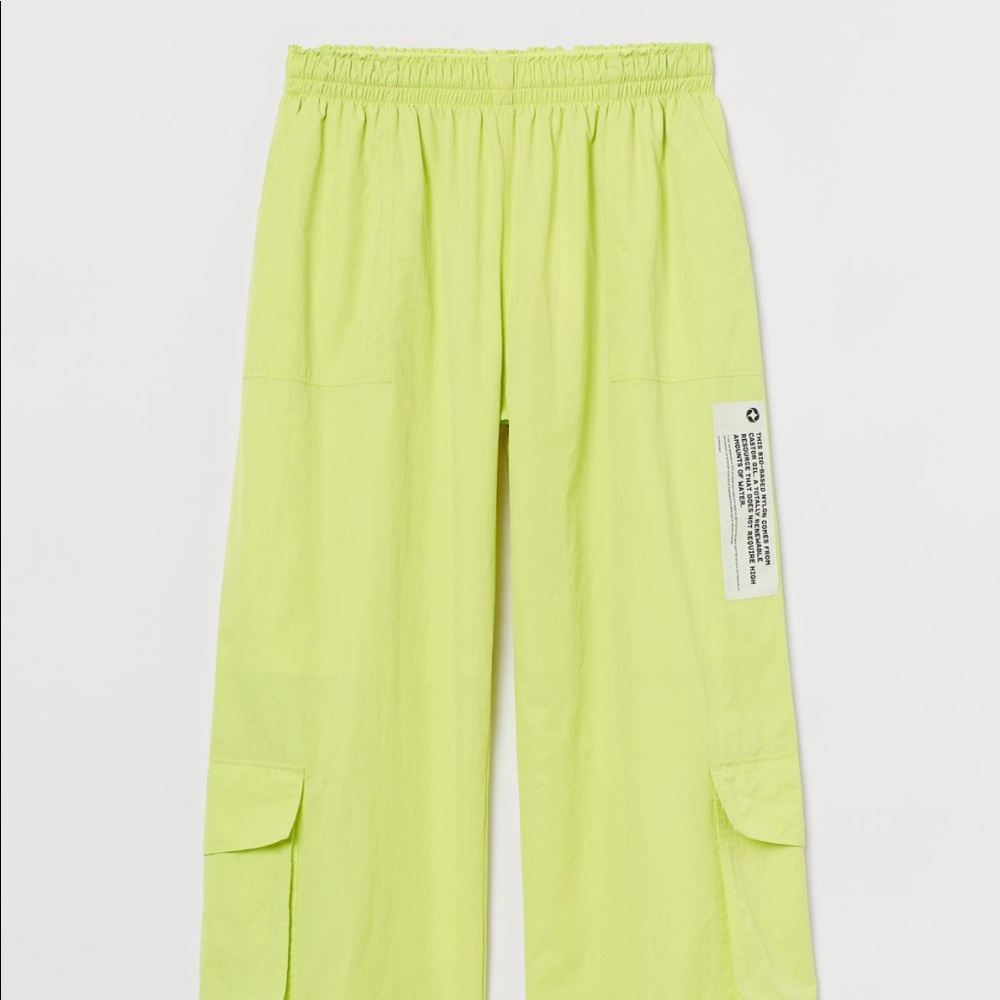 H&M Innovation Neon Yellow Nylon Pants, XS